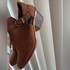 Time and Tru Tan Ankle Booties with Buckle